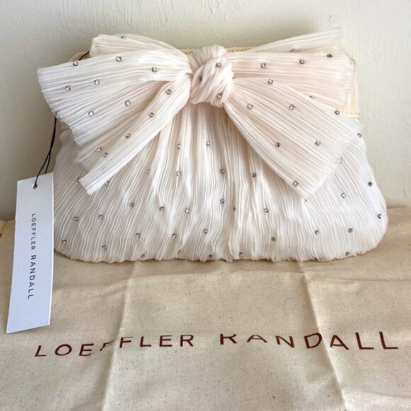 Loeffler Randall Handbags - Loeffler Randall Cream Clutch with Bow